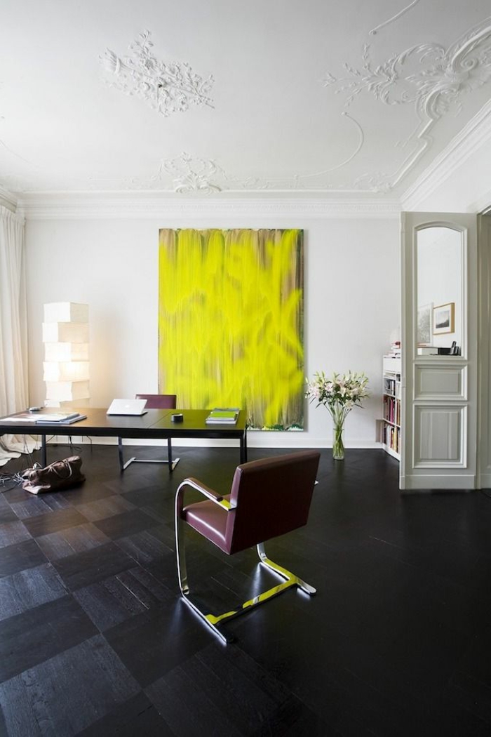 Exemple décoration intérieur sol noir