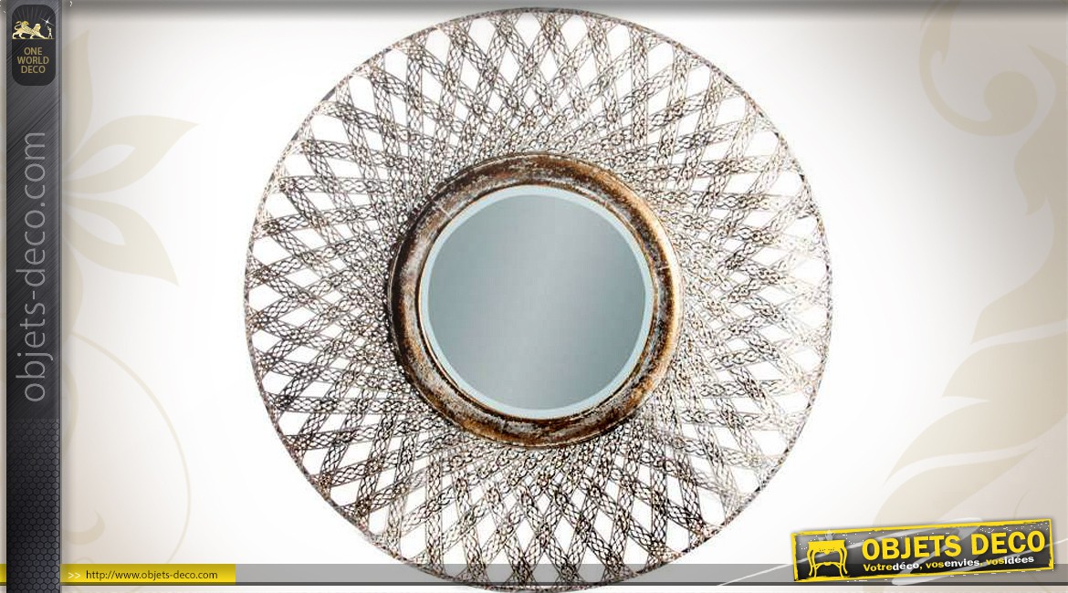 Décoration murale miroir rond