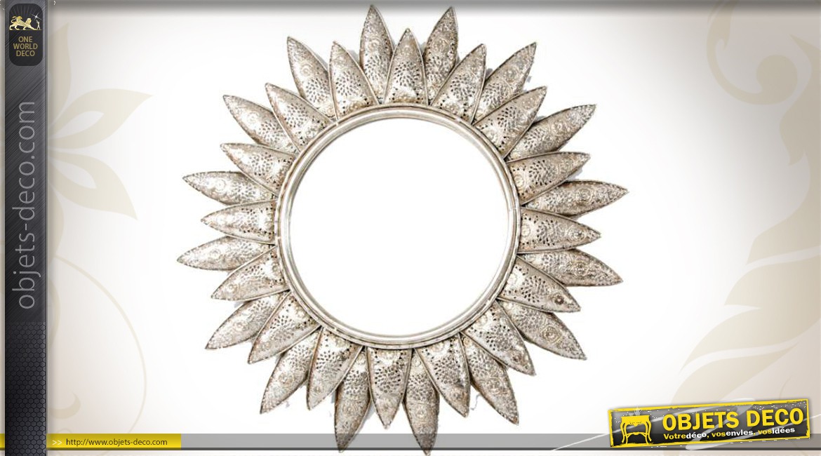 Décoration murale métal miroir