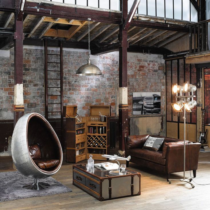 Décoration salon esprit industriel