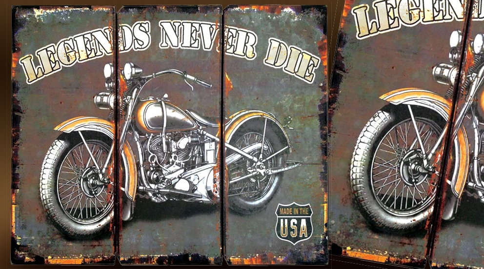 Decoration murale metal moto