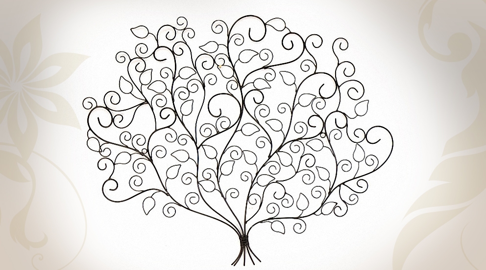 Decoration murale arbre metal