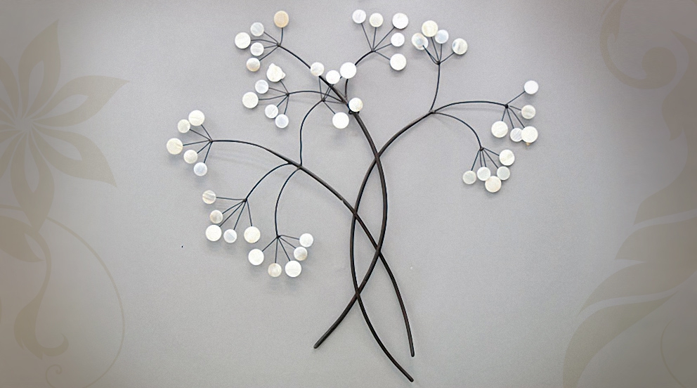 Decoration murale fleur metal