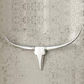 Décoration Murale Aluminium Argenté 34cm - Motif Mouettes Et Oiseaux Marins
