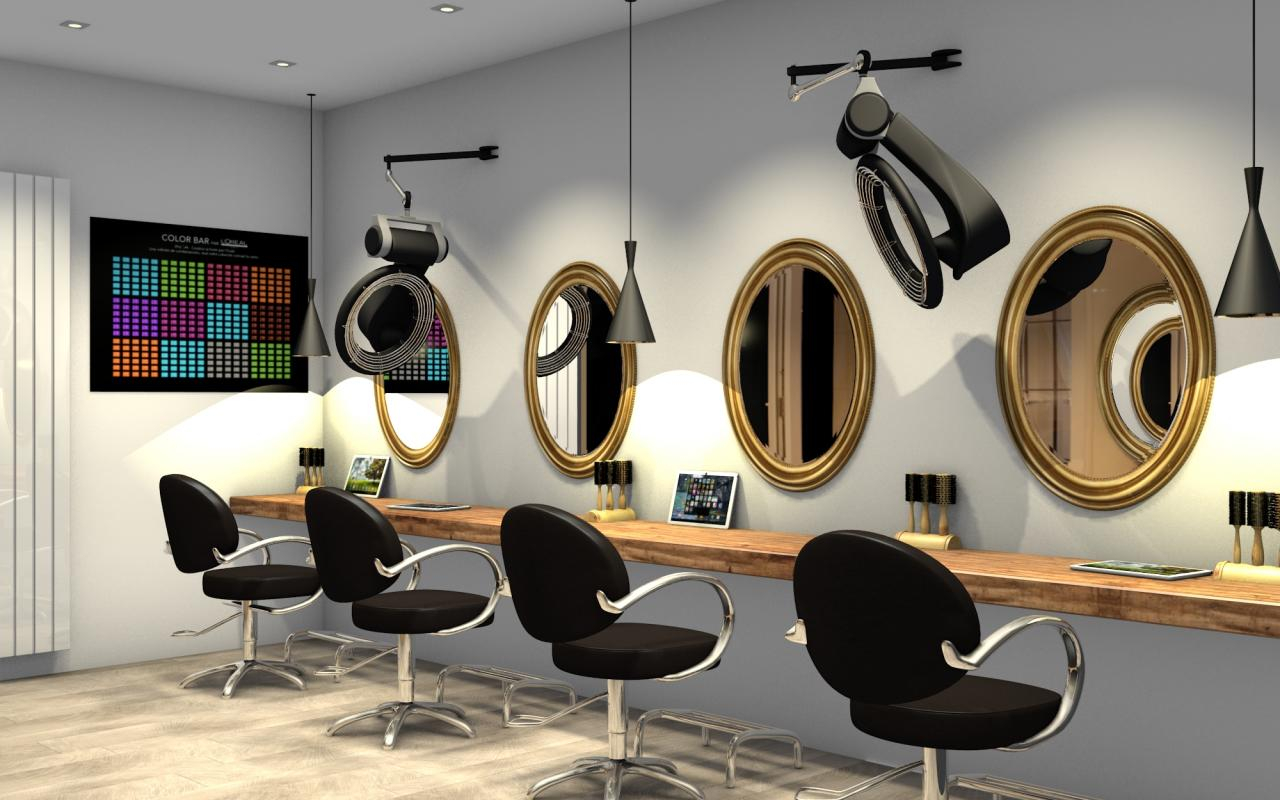 Decoration interieure salon de coiffure
