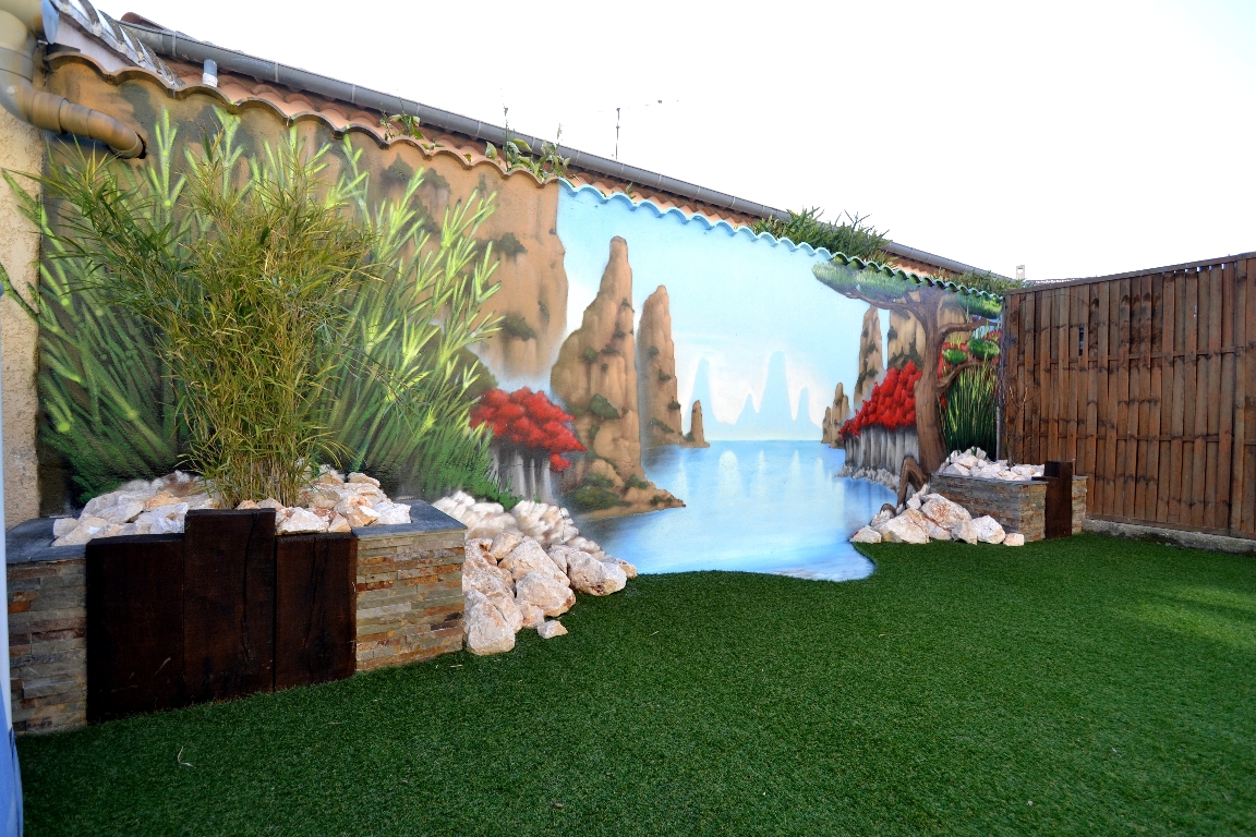 Decoration mur jardin