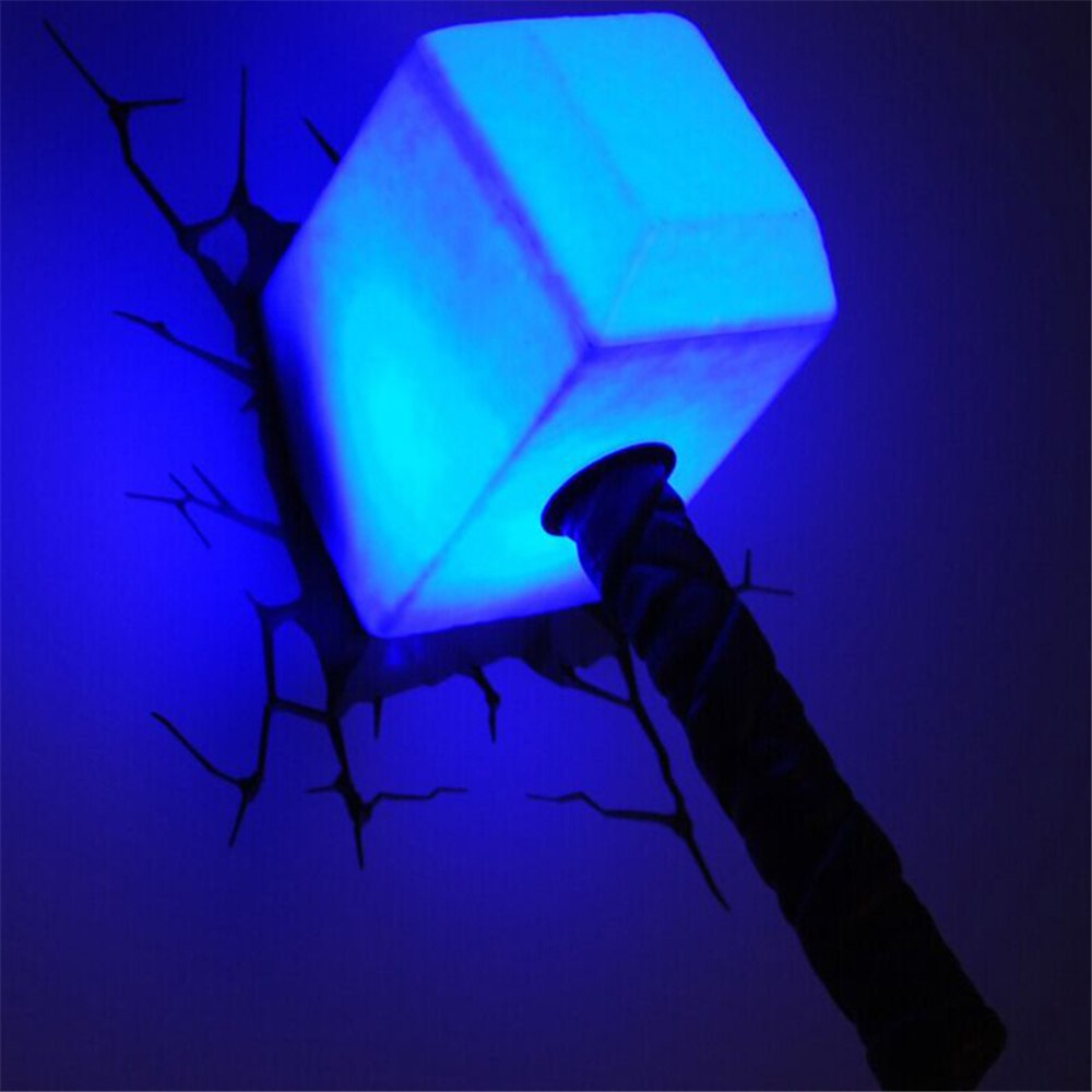 Lampe décoration murale 3d marteau thor