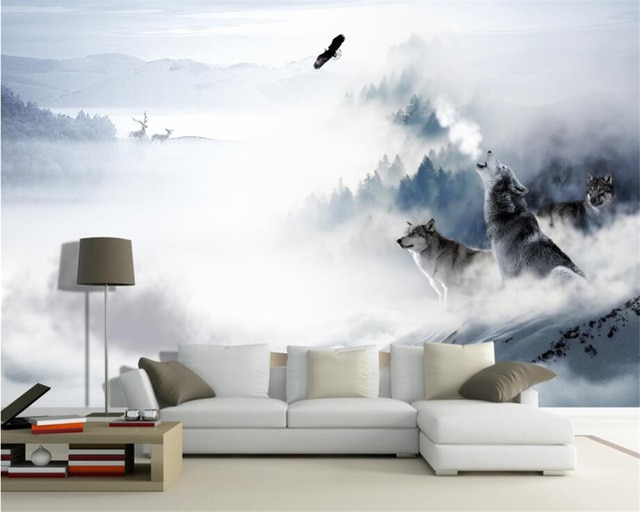 Decoration murale loup