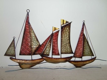 Decoration murale en métal bateau