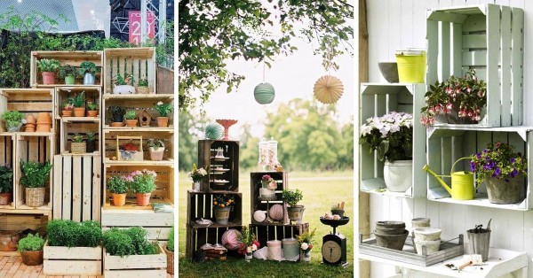 Decoration jardin cagettes