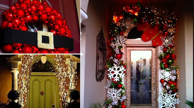 Decoration noel porte entree maison