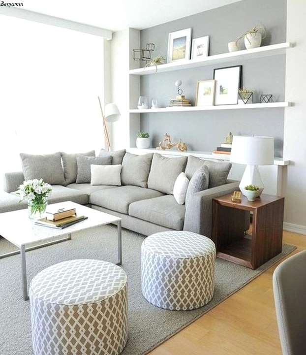 Decoration salon bois gris blanc