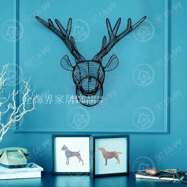 Decoration murale metal cerf