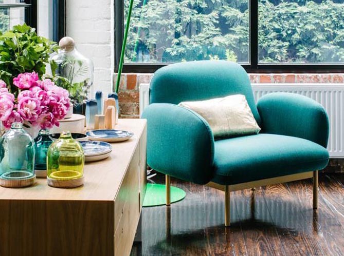 Decoration bleu turquoise salon