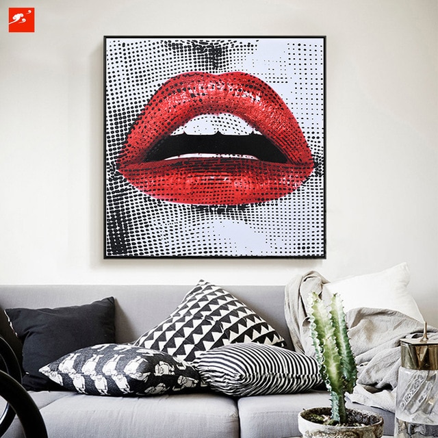 Decoration murale toile bouche
