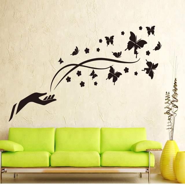 Décoration murale papillon noir