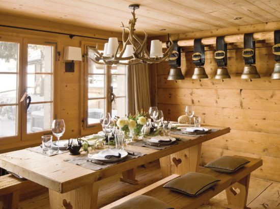 Decoration interieur chalet suisse