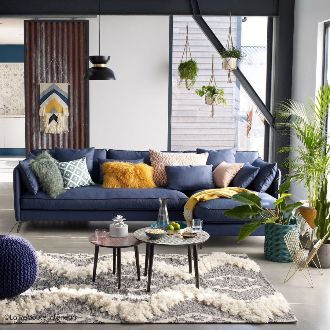 Décoration de salon bleu
