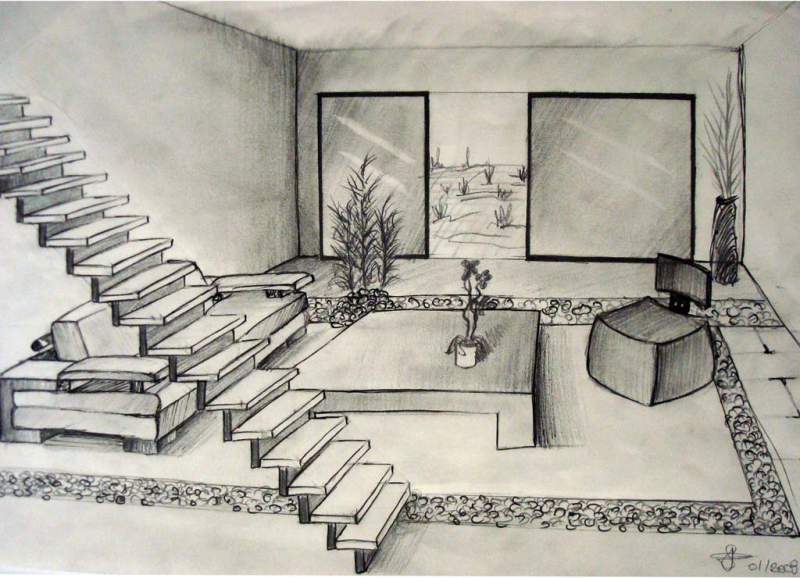 Dessin decoration interieur