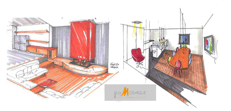 Dessin de decoration d interieur salle de bain