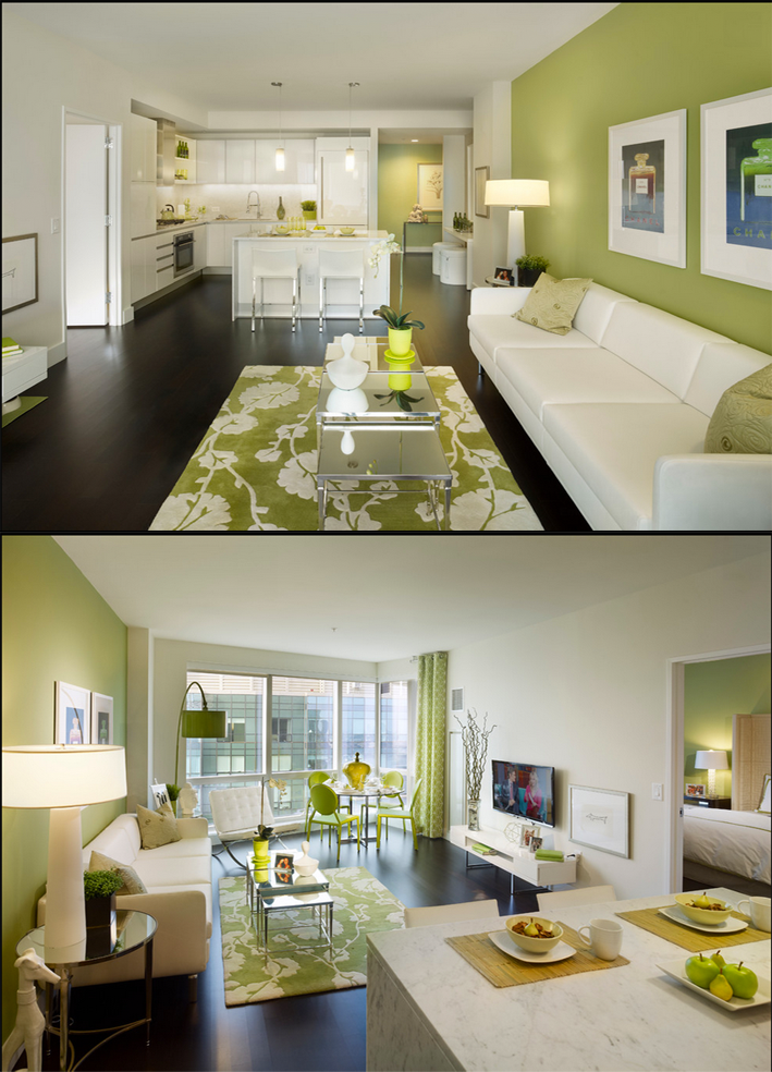 Décoration vert anis salon