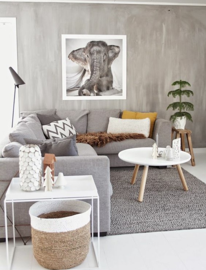 Decoration salon couleurs naturelles