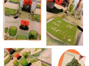 Decoration table theme jardin