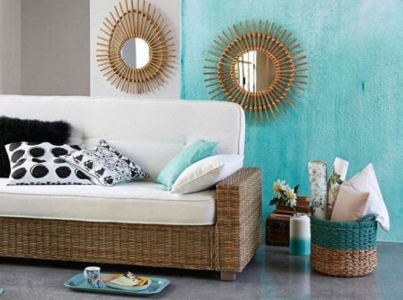 Decoration turquoise salon