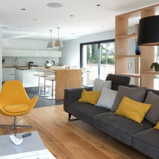 Decoration interieur jaune et gris