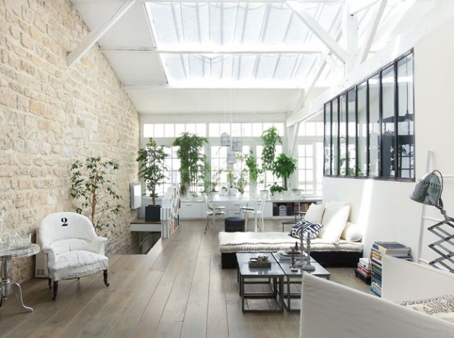 Décoration salon style loft
