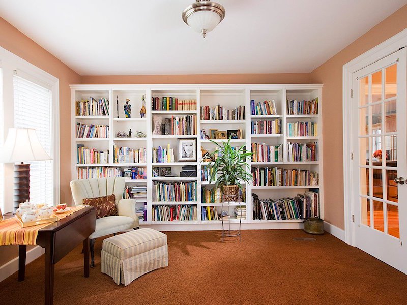 Decoration bibliotheque murale salon