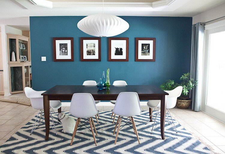 Decoration interieur gris et bleu