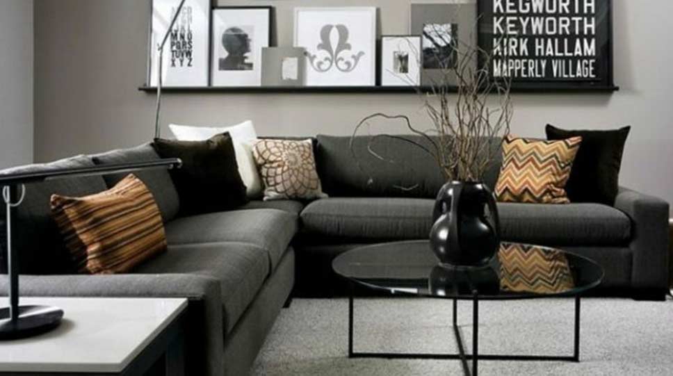Decoration salon canapé gris