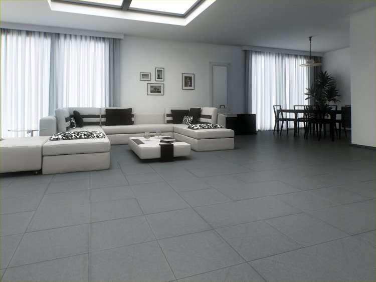 Decoration interieur carrelage gris foncé