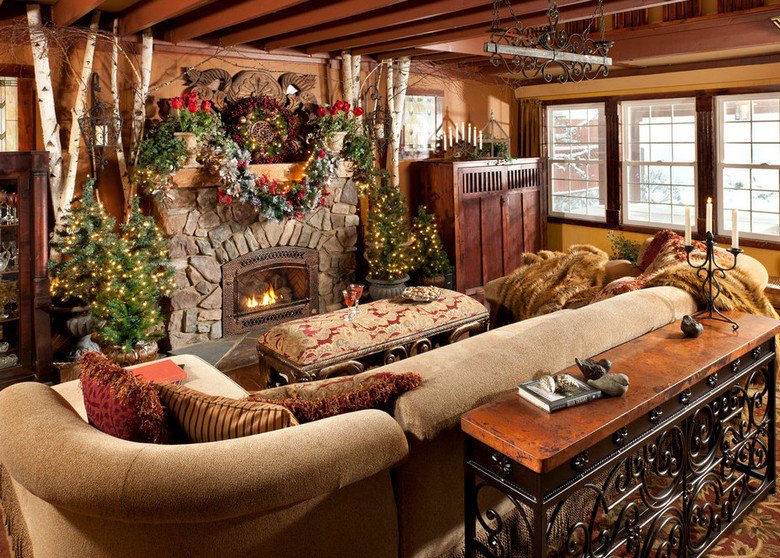 Decoration de noel interieur chalet