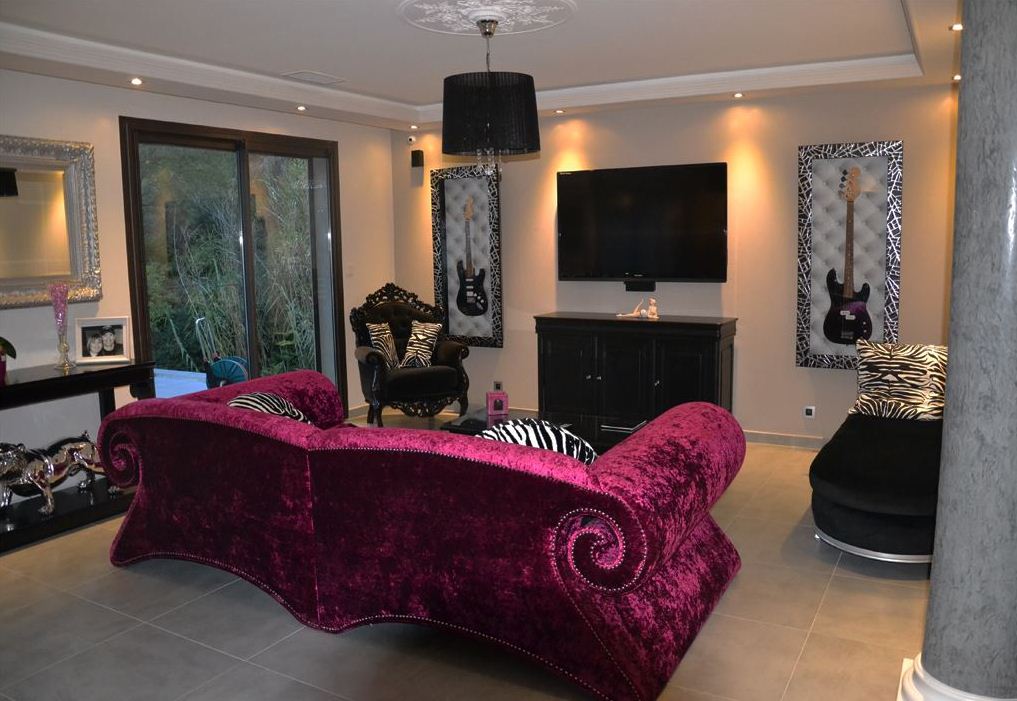 Decoration interieur canapé rose