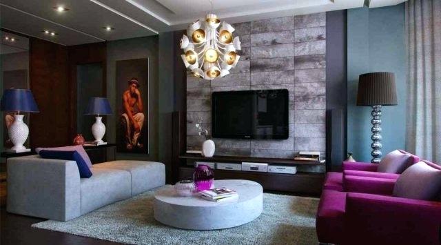 Decoration salon violet