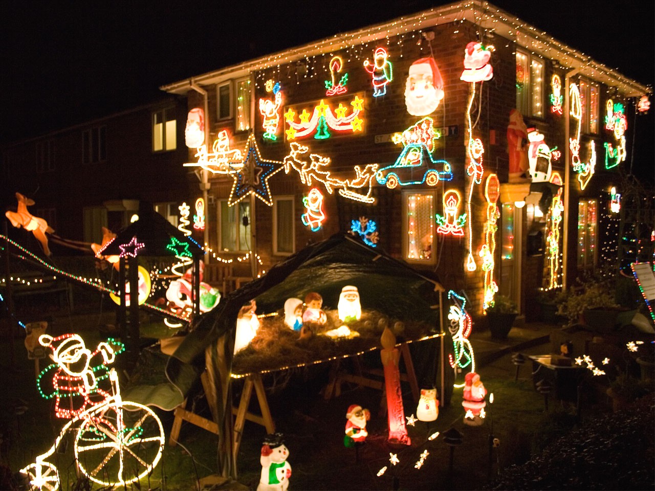 Decoration de noel facade de maison