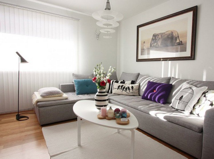 Decoration salon moderne gris