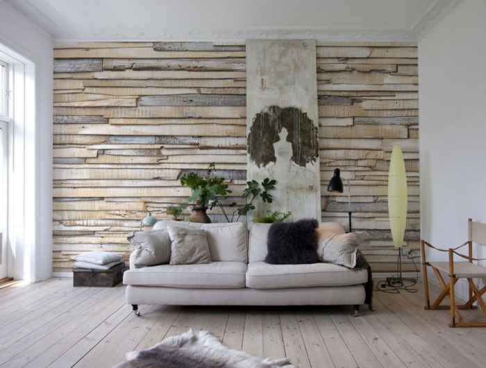 Decoration de salon papier peint