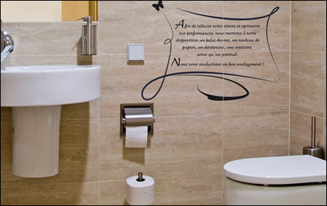 Panneau Mural Humour "Change The World" Pour Salle De Bain - Décoration Drôle, Plastique Noir - USA