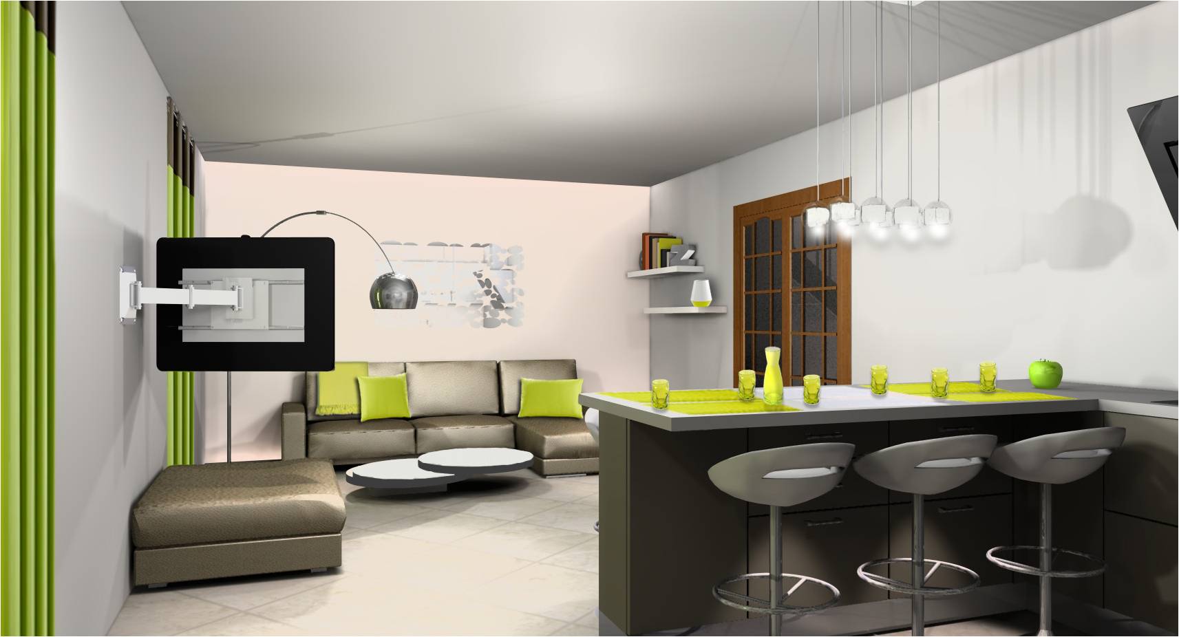 Décoration cuisine ouverte sur salon