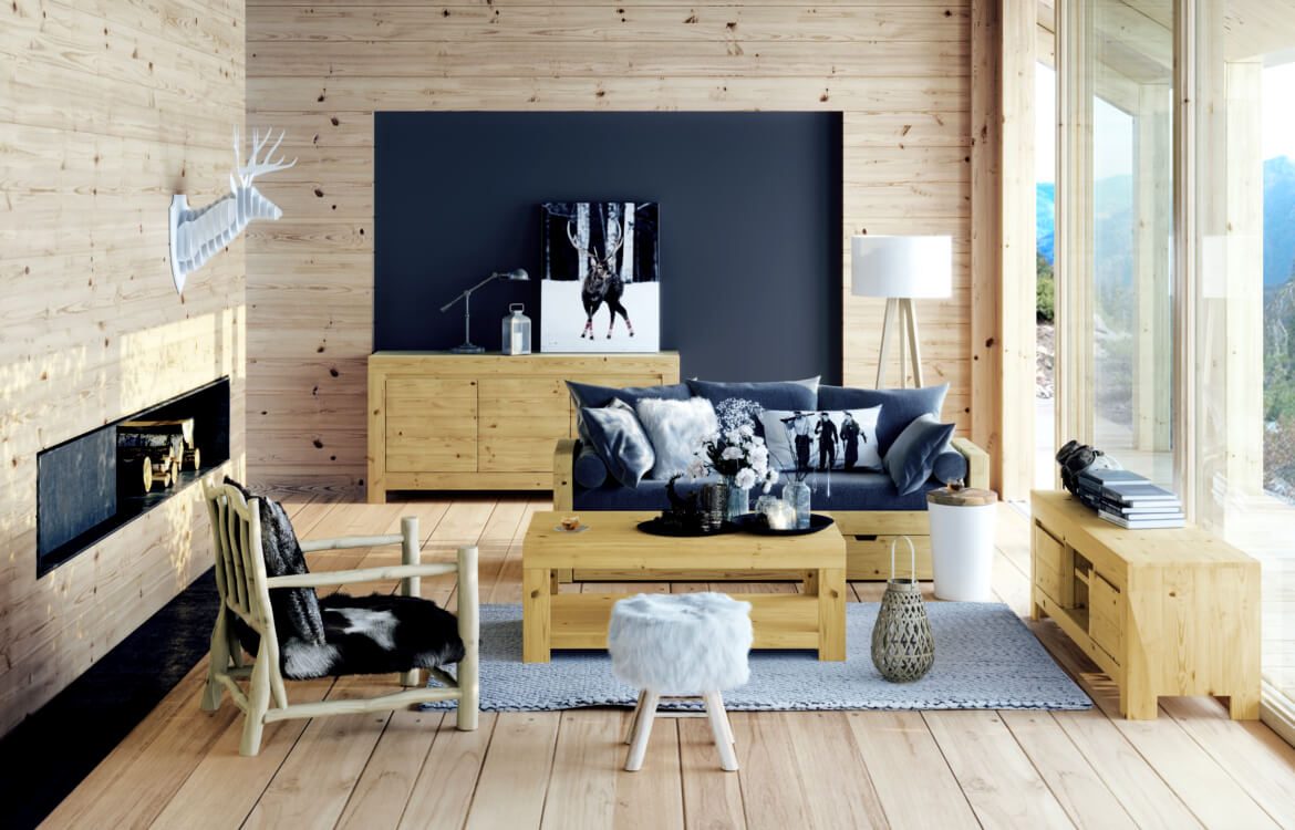 Decoration salon style montagne