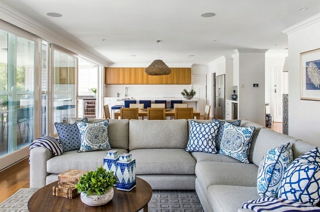 Decoration interieur bleu et blanc
