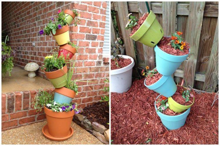 Decoration de jardin avec des pots