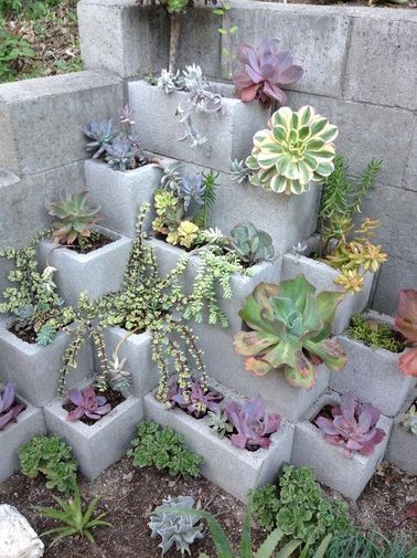 Decoration jardin avec parpaings