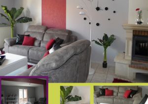 Decoration maison gris et rouge
