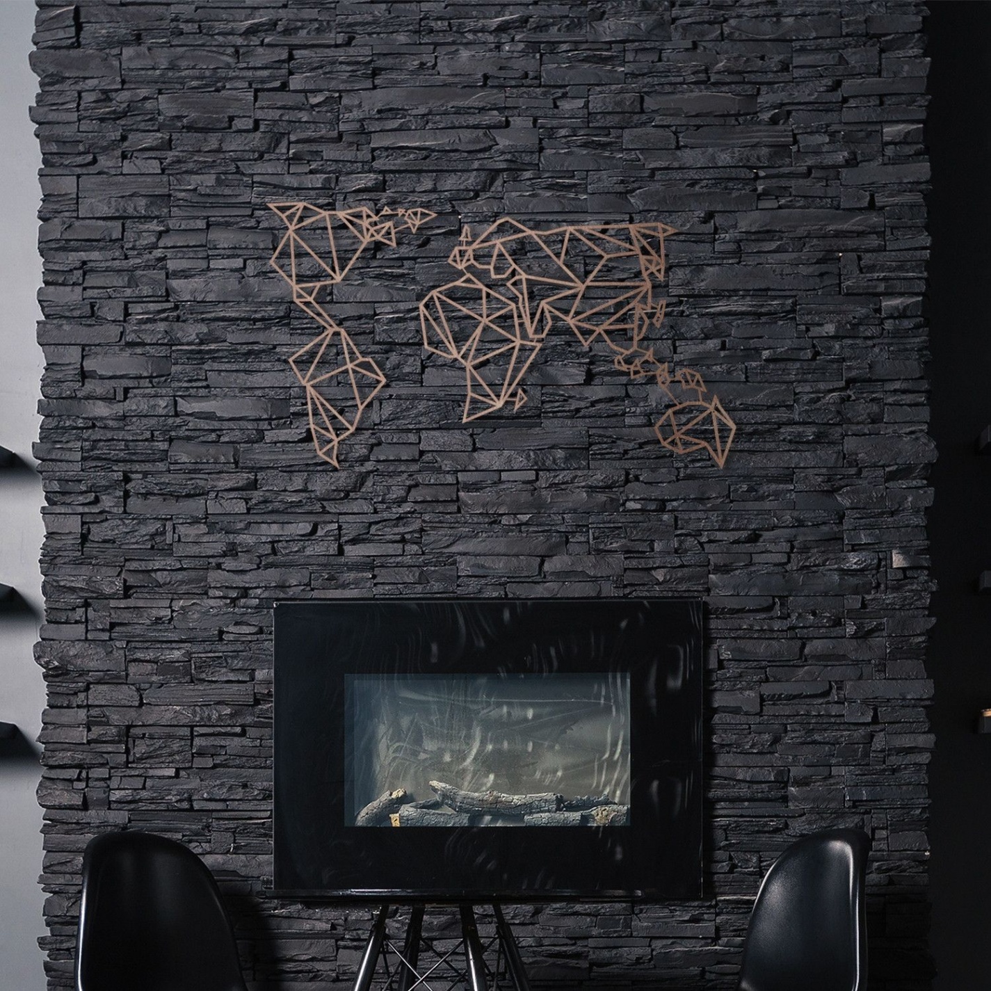 Decoration murale metal world