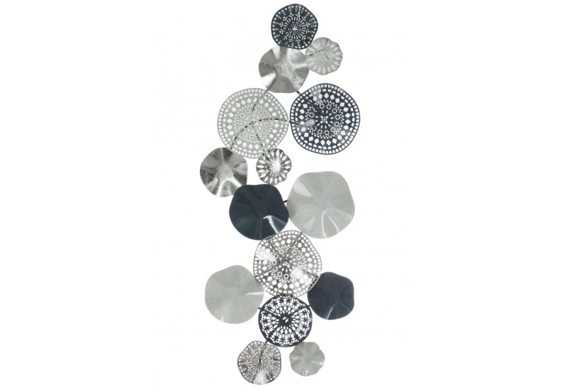 Decoration murale metal argente