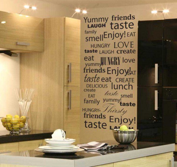 Décoration murale cuisine en bois